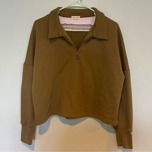 SOLD ❤️ Roolee green gray quarter zip sweatshirt